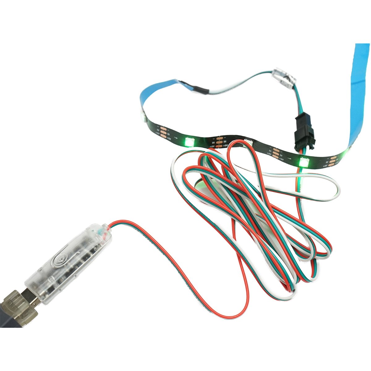 Banda LED model artificii 11x0.5+1x1m 5V, USB, bluetooth, control vocal, aplicatie RGB+IC Breckner Germany
